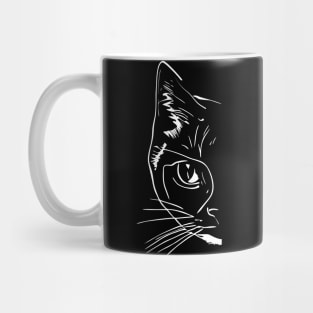 Cat looks over a wall Mug